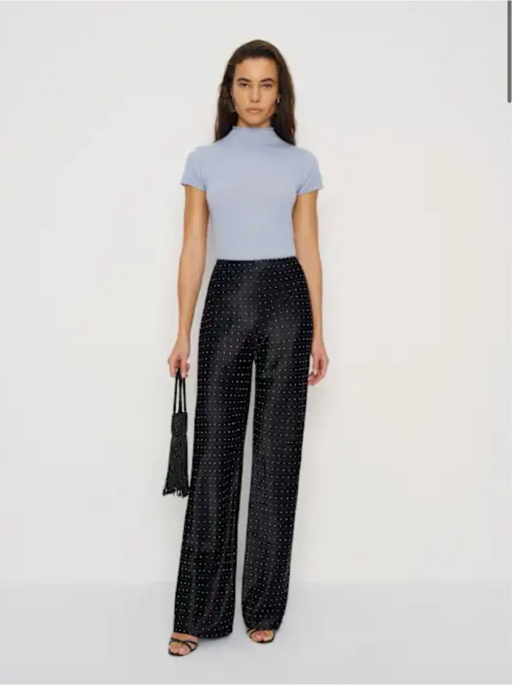 Reformation Gale Satin Mid Rise Bias Pant Black - Size XS